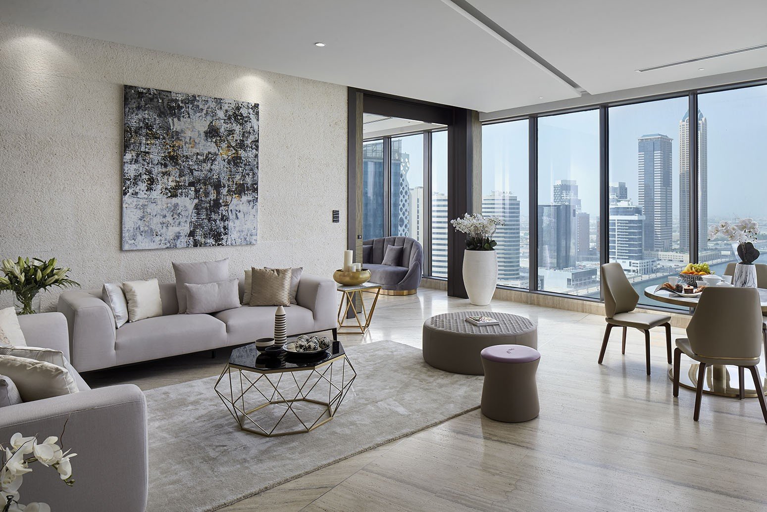 living room by interior design company Dubai