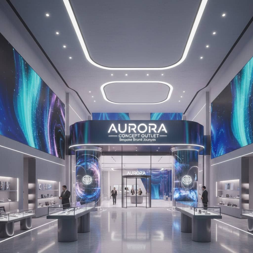 Unique and artistic flagship store interior