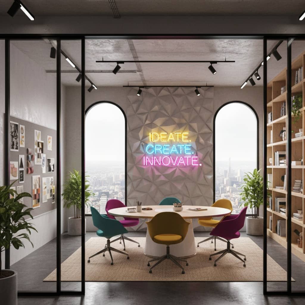 Vibrant and creative cabin space