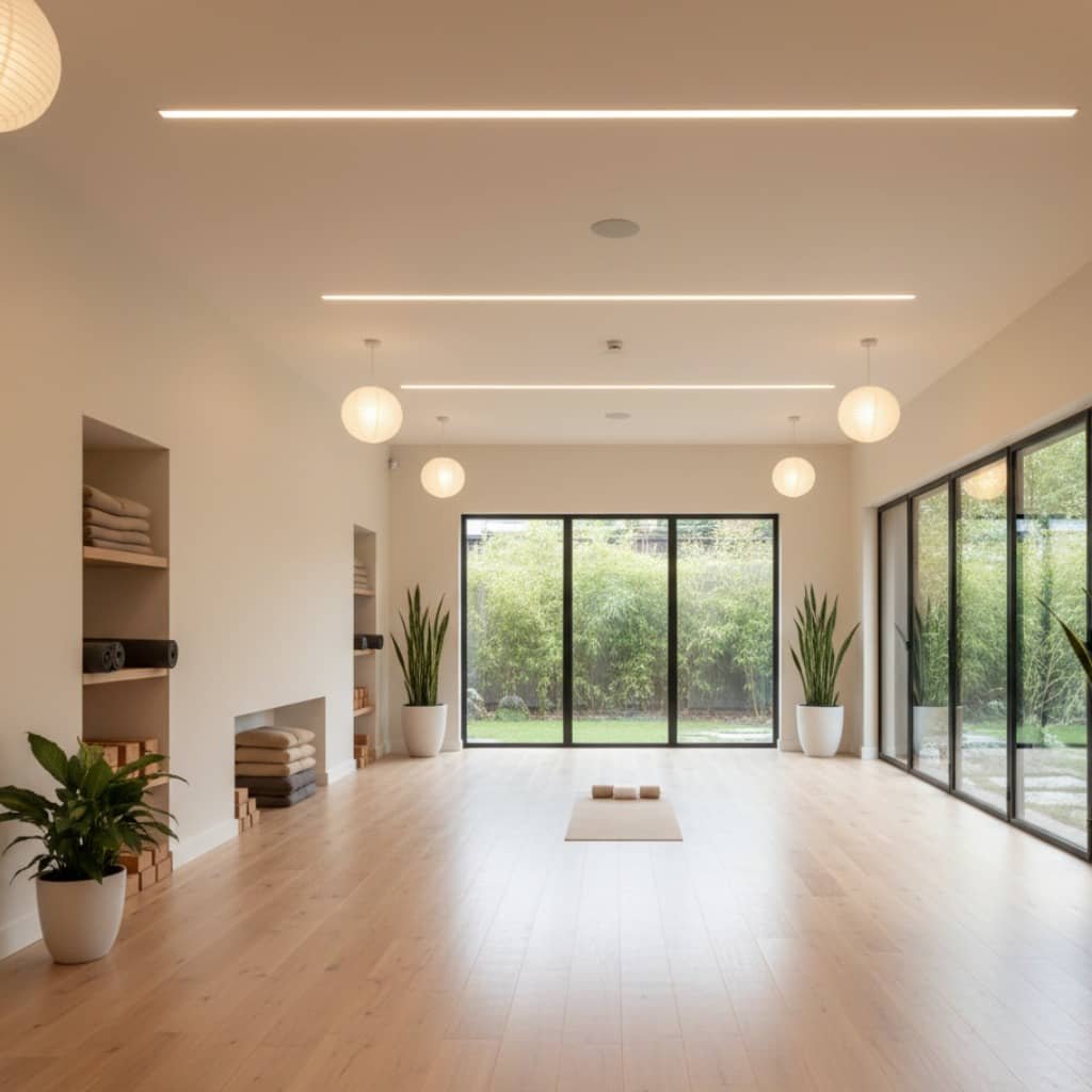 Calm and serene yoga studio