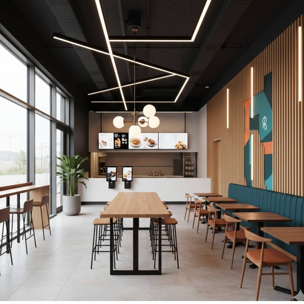 Clean and modern fast food outlet