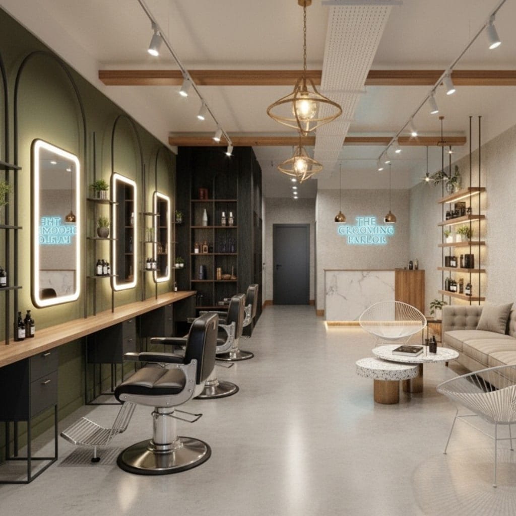 Modern and masculine men's barbershop