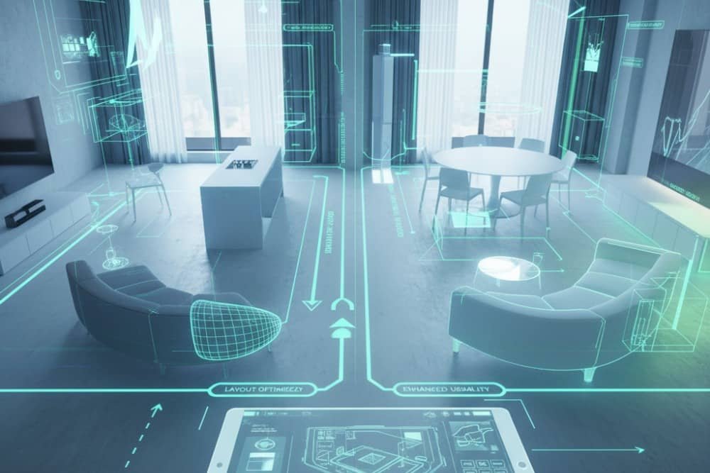 Open plan living space layout