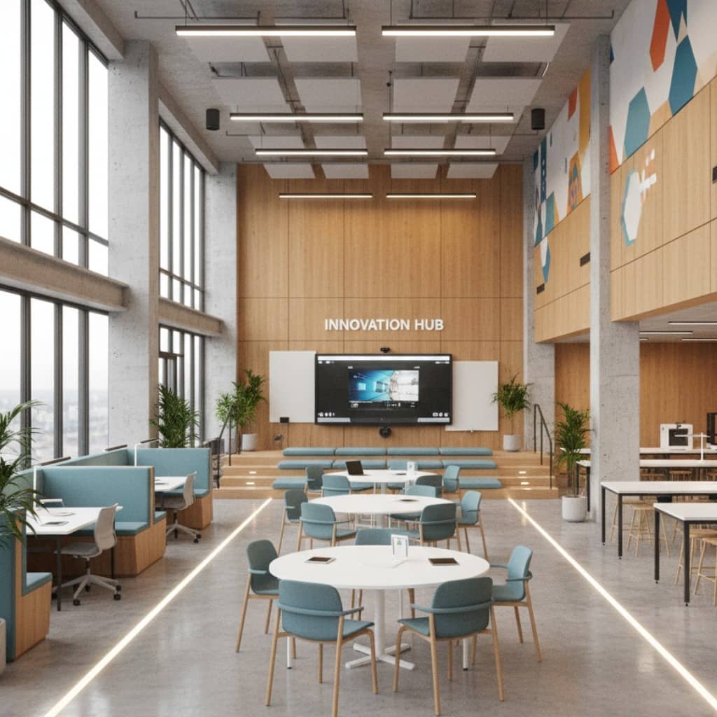 Bright and modern school classroom