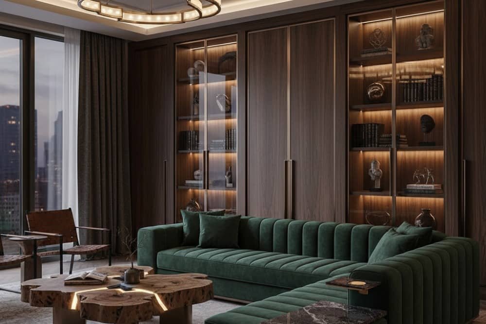 Custom-made sofa in a luxury living room