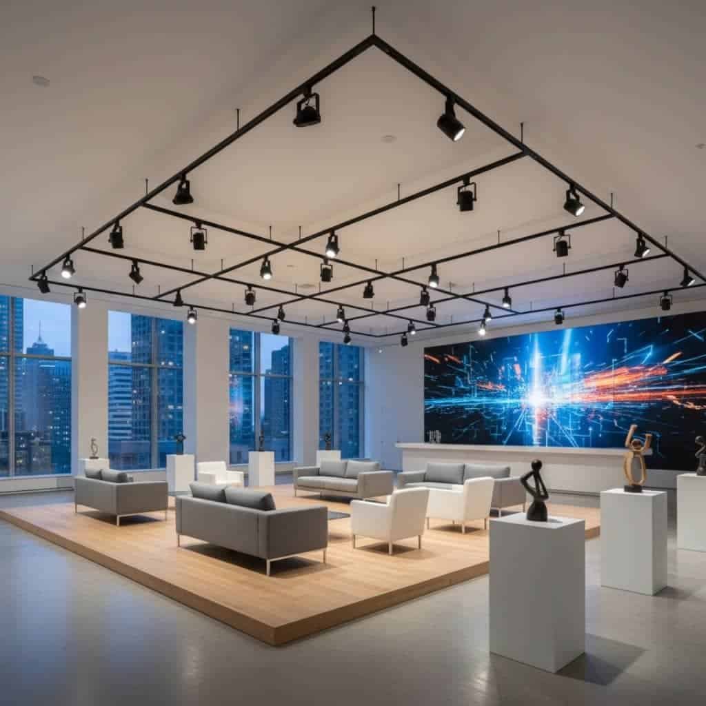 Large exhibition hall during an event